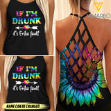 Personalized Bestie Criss-Cross Open Back Camisole Tank Top SKEHY2